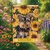 Welcome Sunflower Dog Garden Flag Cute Puppy Floral Outdoor Yard Porch Lawn Garden Decor for Farmhouse Country Cottage Summe llz