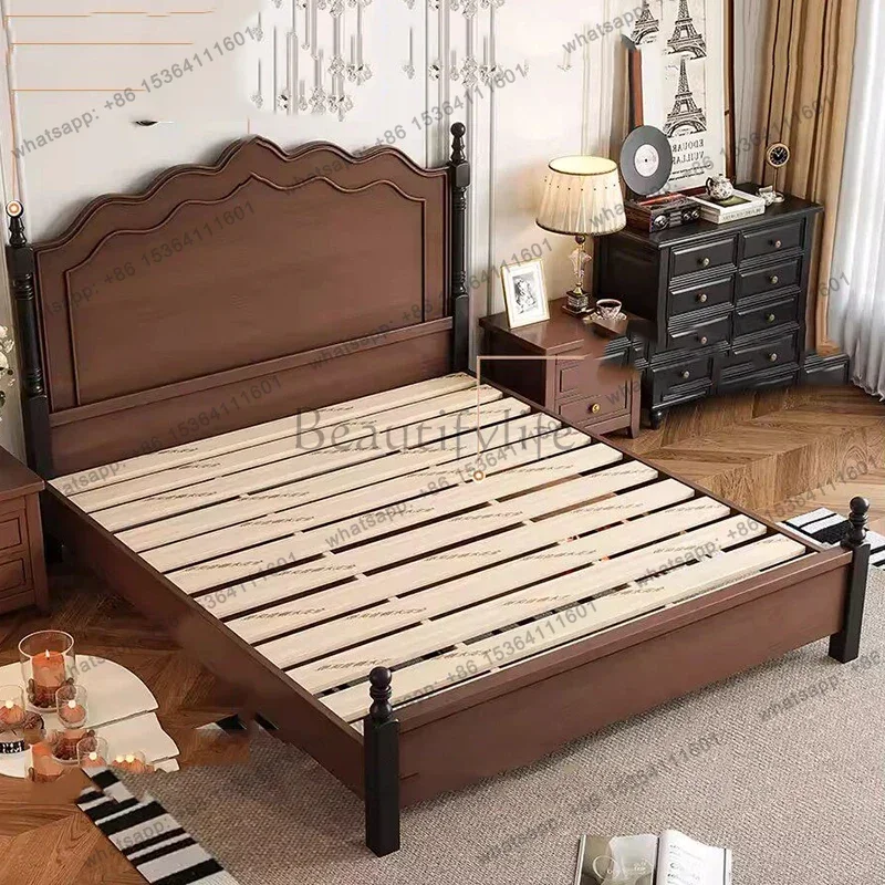 Modern Wooden Massage Bed Bedroom Frame Queen Double Luxury Castle Design Simple Bed Sleeping Princess