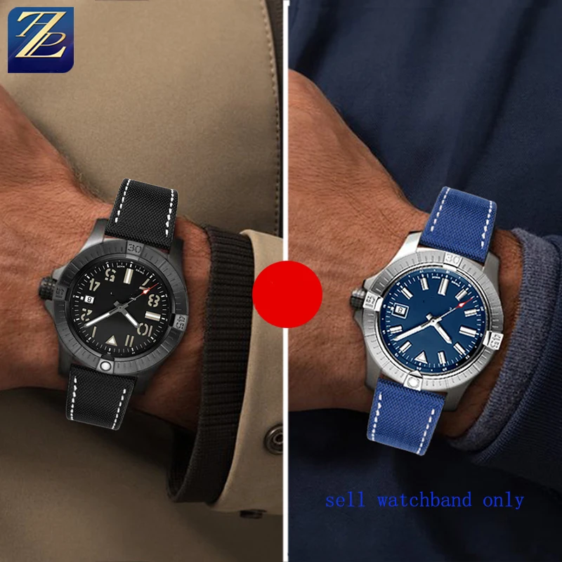 男性用ナイロンウォッチバンド,深海ダイビング用レザーストラップ,海のオオカミ,黄色,オオカミ,超海,22mm, 24mm