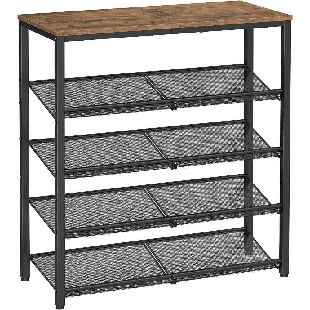 

5-Tier Shoe Rack Organizer with Storage Shelves and Spacious Top, Freestanding, Adjustable