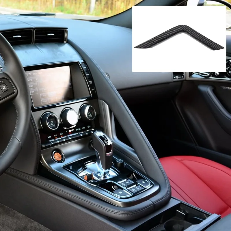 Real Carbon Fiber For 2013-2026 Jaguar F-TYPE gear shift Left-Side LHD Right-Side RHD L-Shaped Trim Strip Decoration Accessories