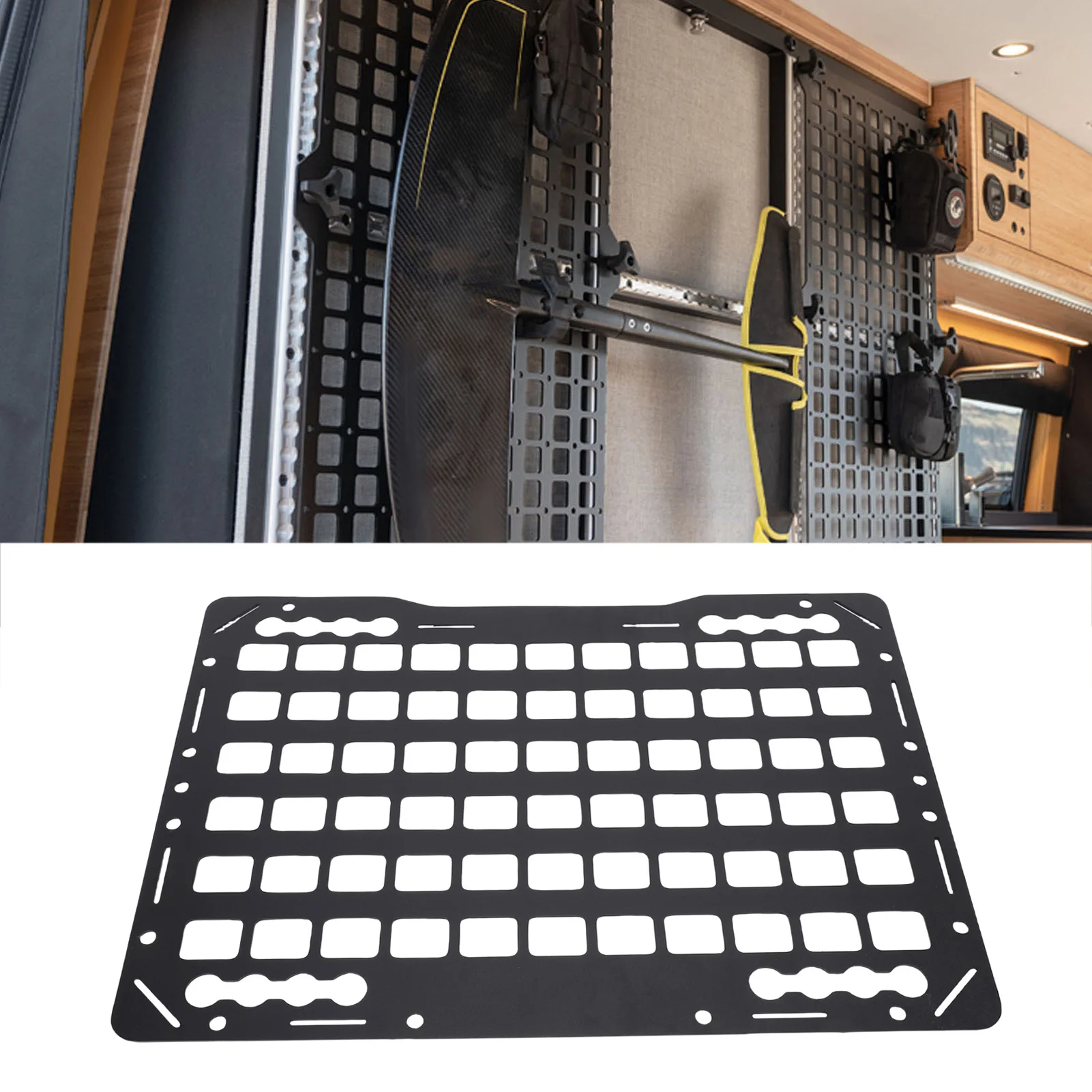 

Truck Bed Panel Aluminum Use with L Rails Cargo Storage Organizer Tools Rack for Sedans SUVs Pickup Trucks Truck Bed Panel