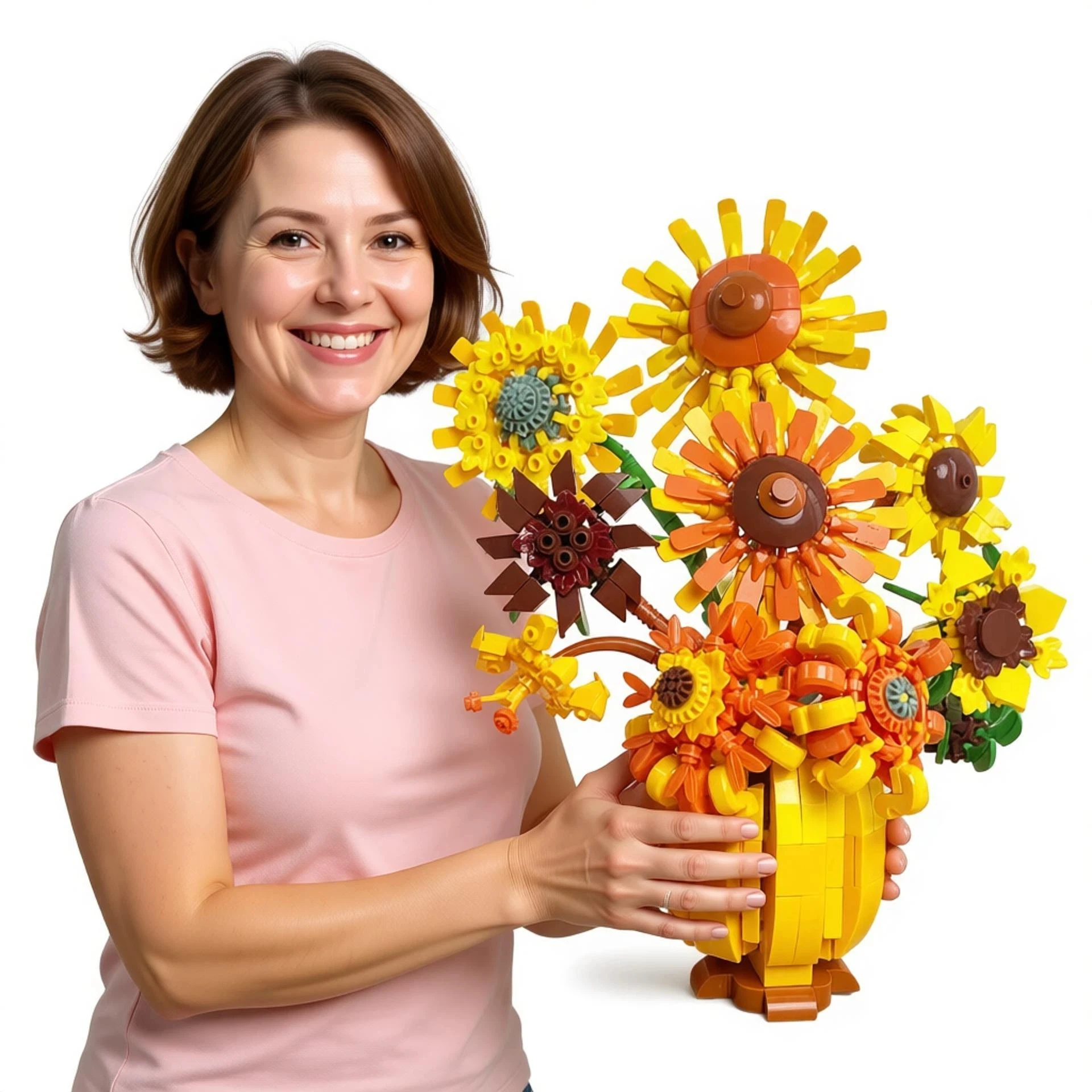 

1009PCS simulation Sunflower Building Block Bouquet with Vase Set DIY Educational Toy for Kids Creative Home Decor Festival Gift