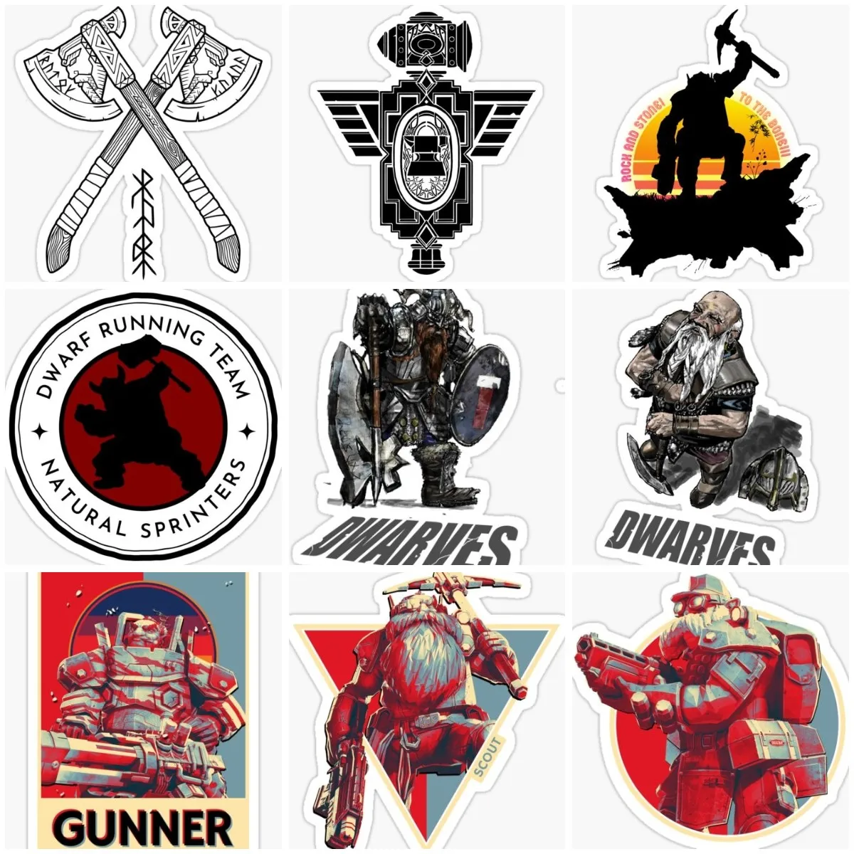 

Dwarf Warrior Mecha Emblem Creative Sticker Vinyl Car Window Laptop Motorcycle Truck Glass Helmet Camper Off-road Kayak Decal