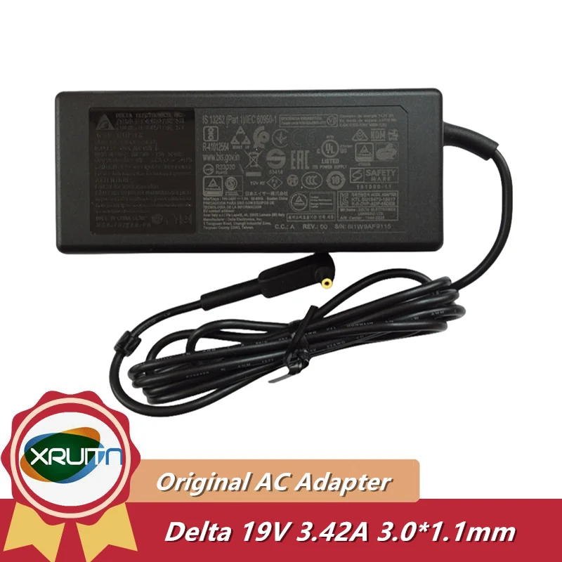 New Original Delta ADP-65DE B 65W 19V 3.42A 3.0*1.1mm AC Adapter for Acer TravelMate TMP215-51G TMP40-51 Laptop Power Supply