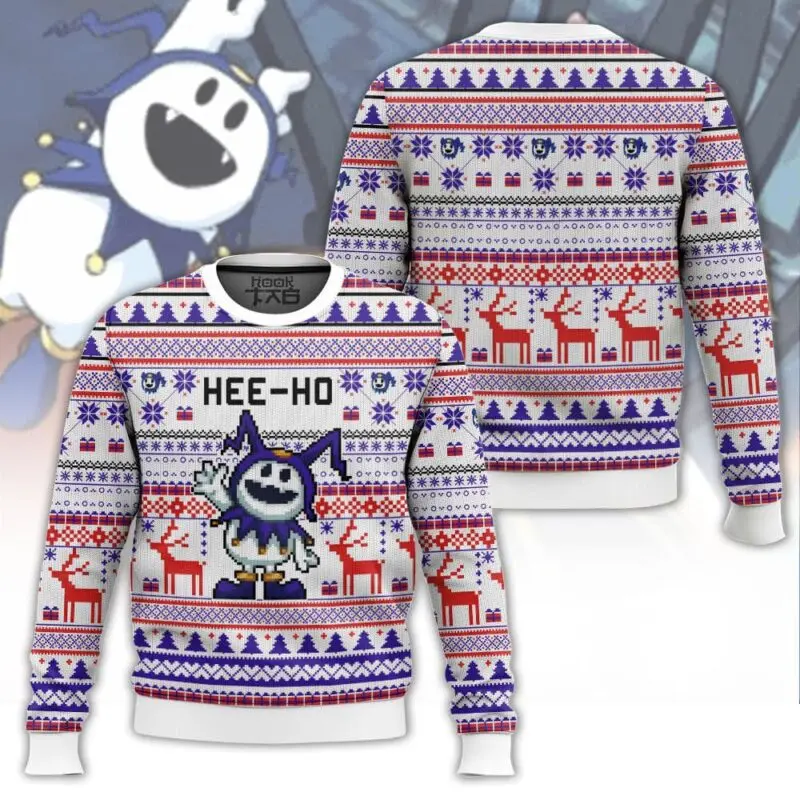 

Hee-Ho Jack Frost Shin Megami Tensei Ugly Sweater Funny Holiday Party Pullover Plus Size Sweater for Men Women Xmas Gift 2026