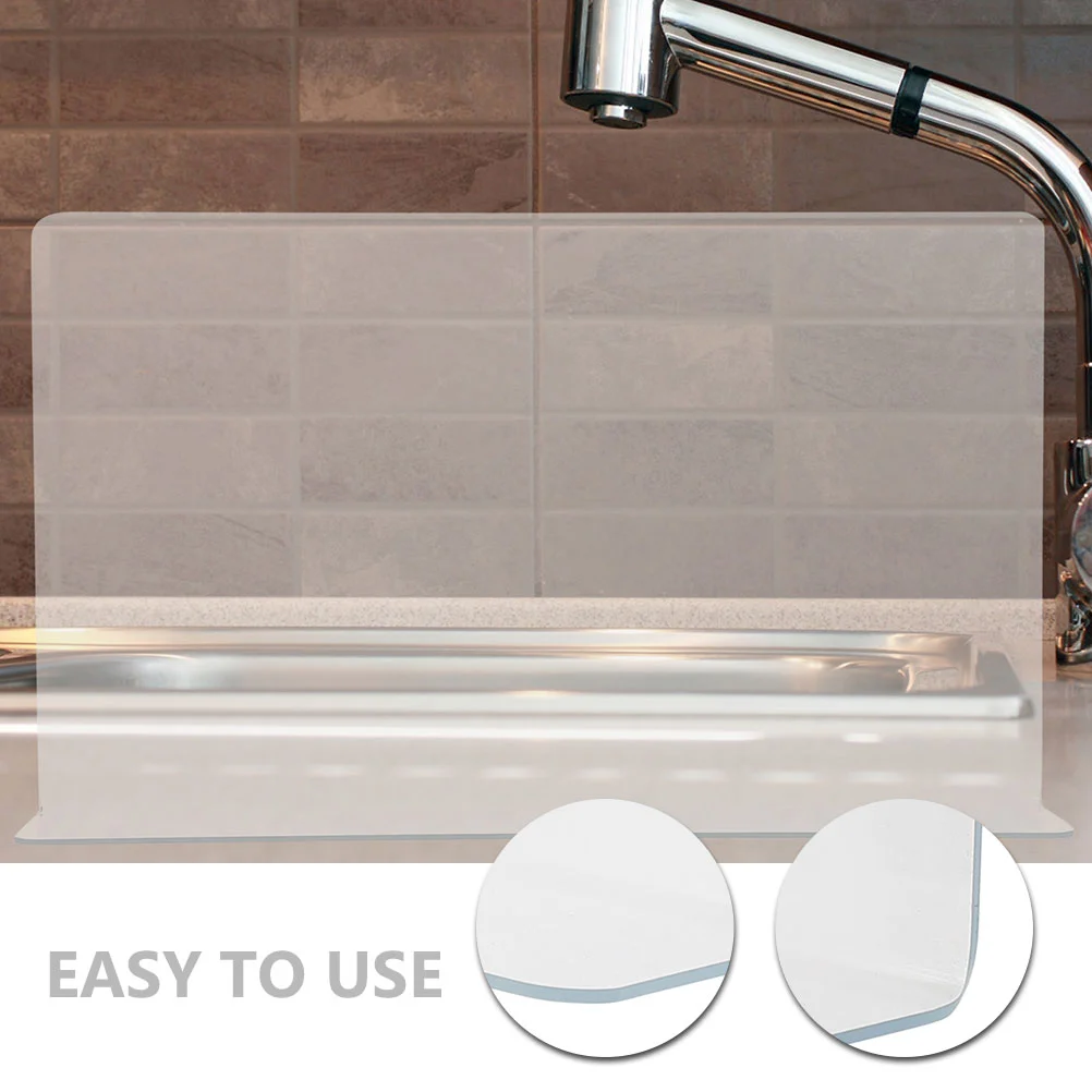 2 Pcs Anti Splash Guard Bathtub Water Baffle Clear PVC Shower Protector for Basin No Tools Install Oil Resistant