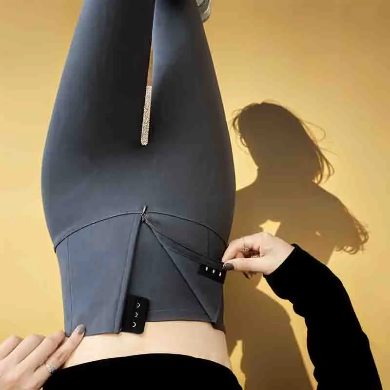 Leggings svasati da donna a metà polpaccio, fluff di carbone, stringati, floccaggio polare, club, abbigliamento nudo, aderente, carino, ricamato, sexy