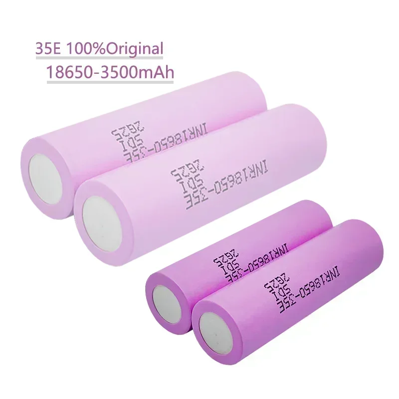 고전력 18650 리튬 배터리, inr18650 전동 공구, 1-10 실제 용량, 35E, 3500mAh, 3.7V, 25A