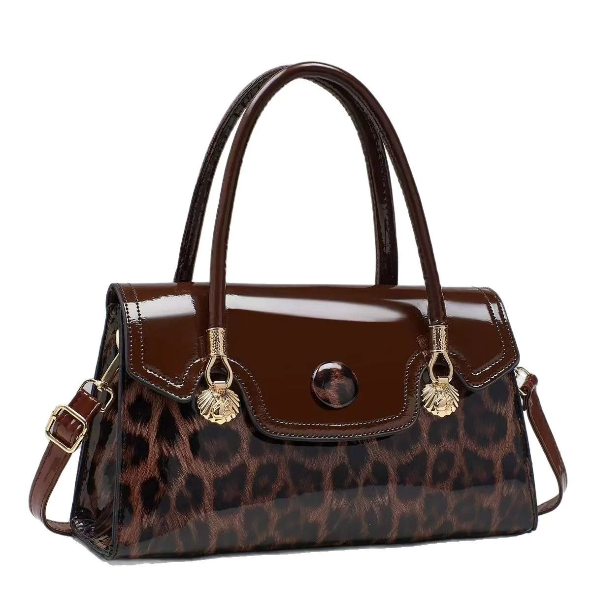 

European and American textured single shoulder crossbody bag trendy and versatile leopard print mother bags women simple handbag