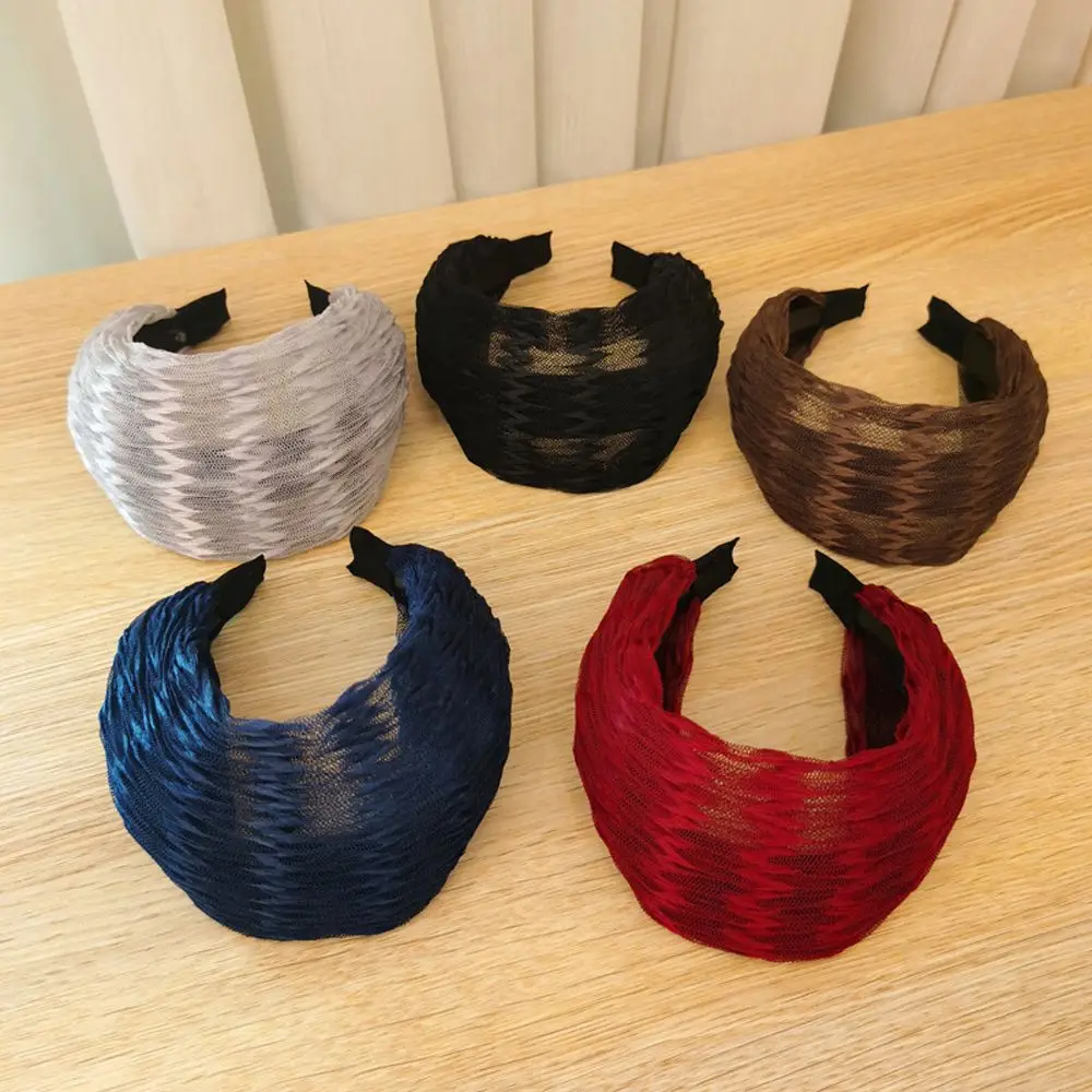 Temperament Solid Color Wide Edge Headwear Elegant Women Hair Band Korean Style Headband with Toothed Hair Hoop Gift For Mom