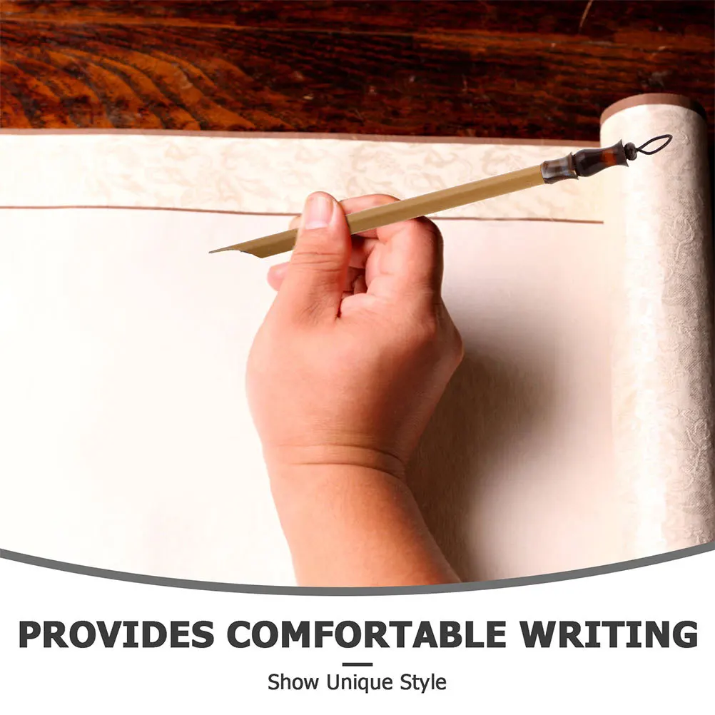 2 шт. бамбуковые ручки для каллиграфии: тибетская ручка для каллиграфии с левыми и правыми наклонными плоскими наконечниками для рисования, практики письма, рисования, погружения