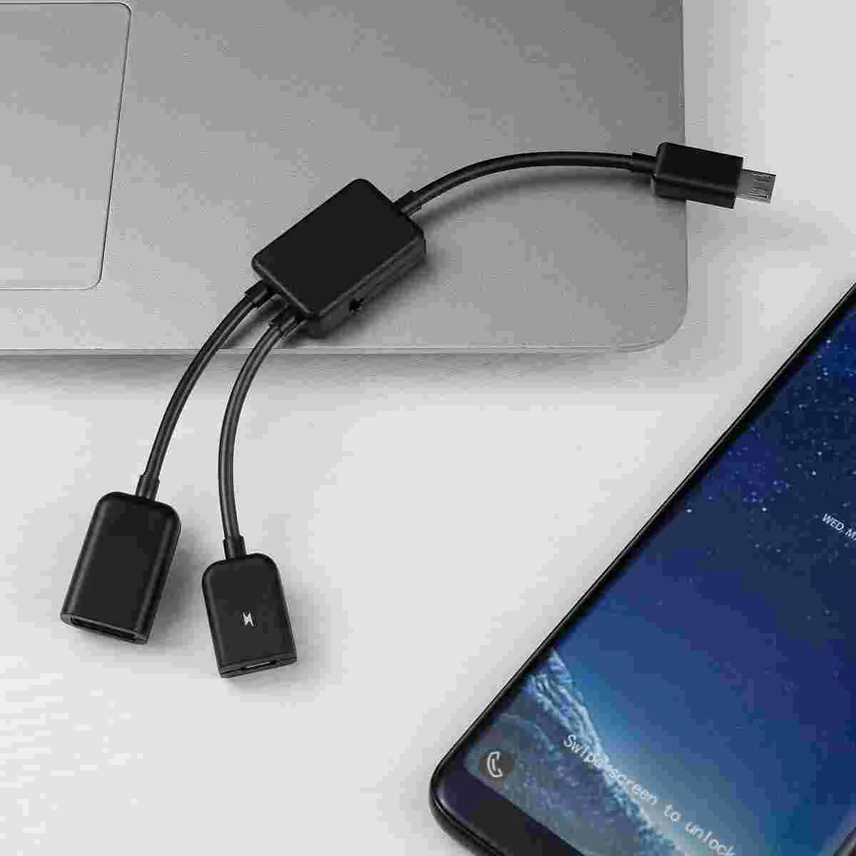 Hemobllo USB Adaptor with Power Charging OTG Host Cable Cord Adapter for Smart Phone Tablet OTG Charging Cable