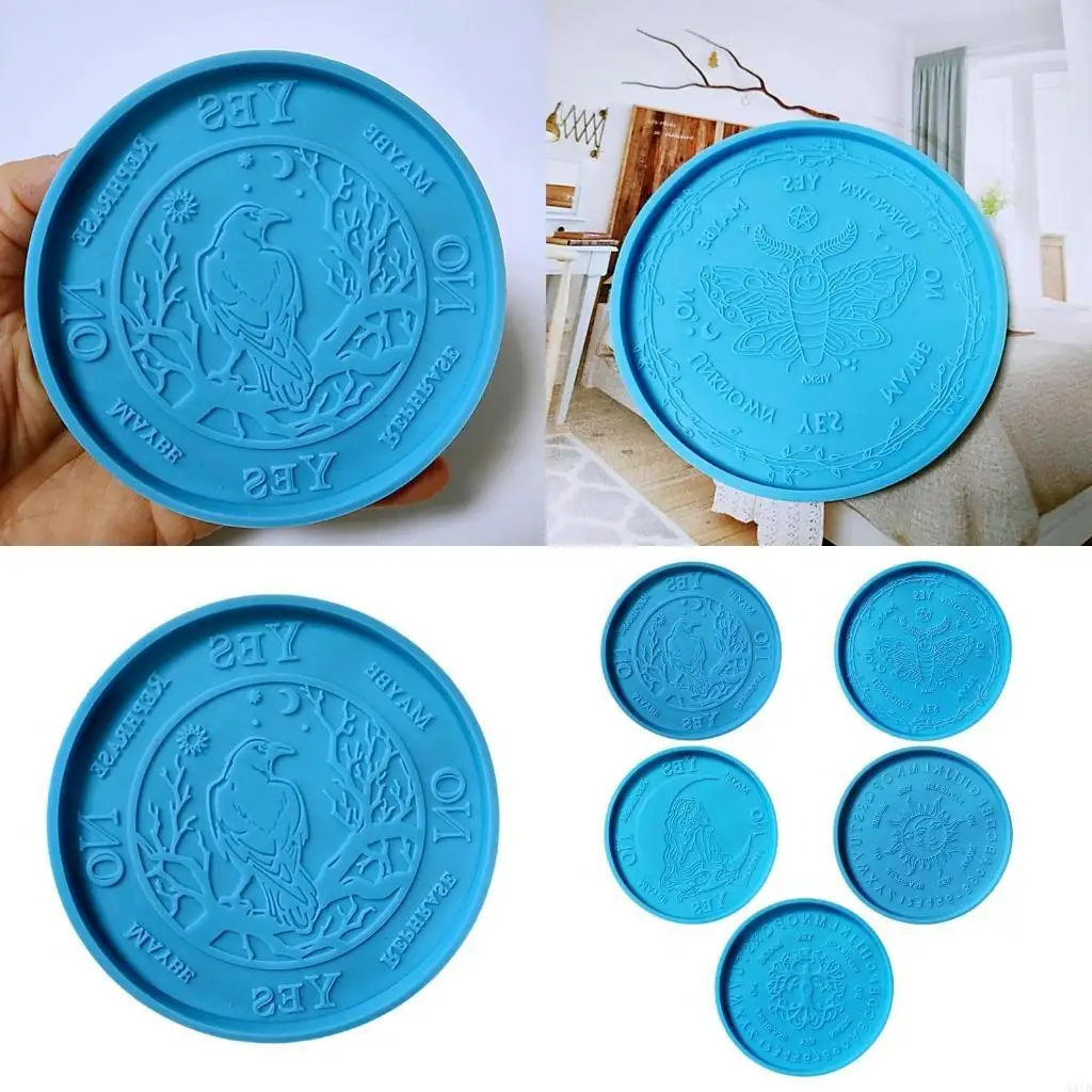 5 Pieces Diameter 4.13inch Big DIY Round Coaster Silicone Mold for Resin Concrete Home Decoration for Epoxy Resin