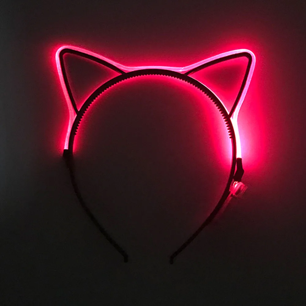 Leuchtende Katzenohren-Stirnbänder zum Geburtstag, LED-Haarband, fluoreszierende Partyartikel, Bar-Leucht-Stirnband, Mädchen- und Damen-Kopfaccessoires – Detail 2