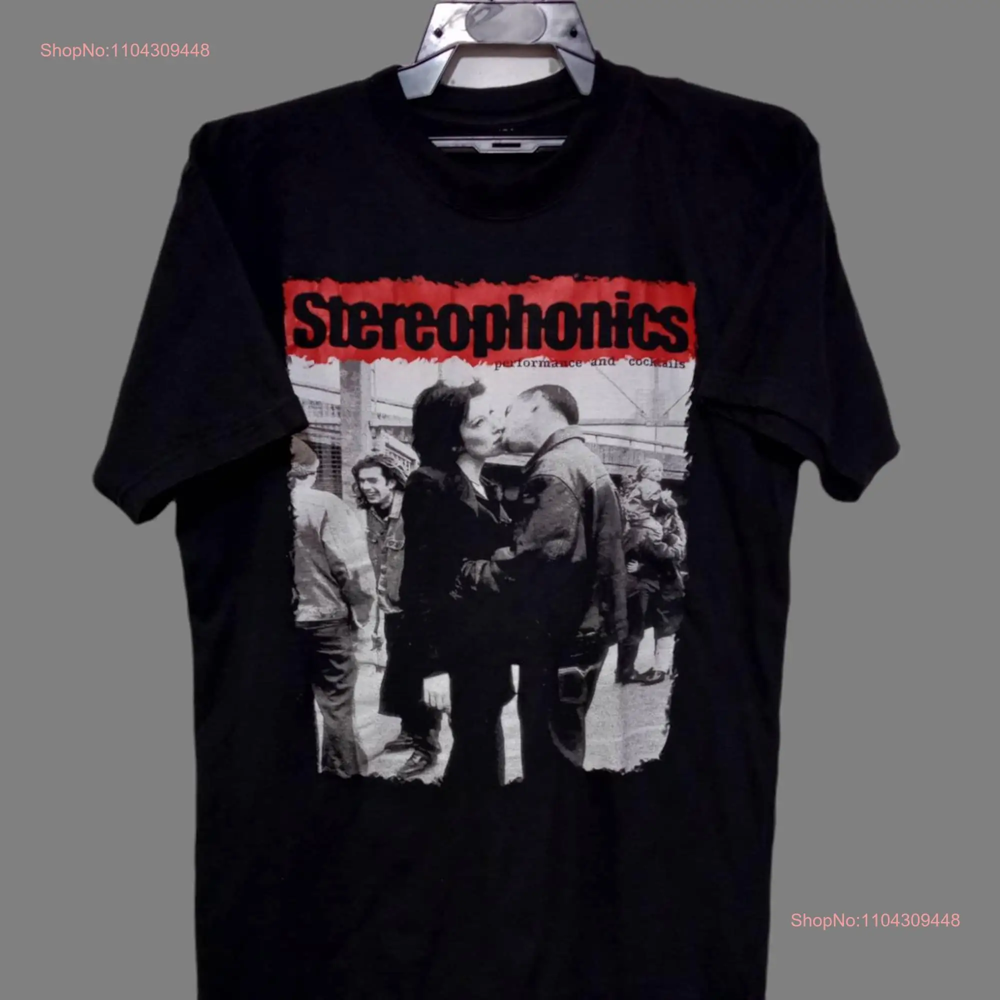 Vintage 90's STEREOPHONICS Welsh Rock Band Cover Album Photo Black Medium T Shirt Perfomance And Cocktails Tour Music Post