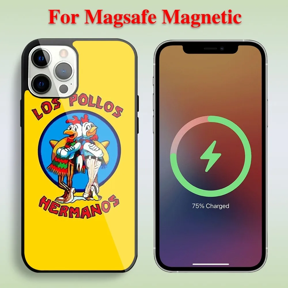 American TV Series Breaking Bad Phone Case For iPhone 11 12 13 14 15 Max Plus Pro Wireless Magnetic Glass Magsafe Charging Shell