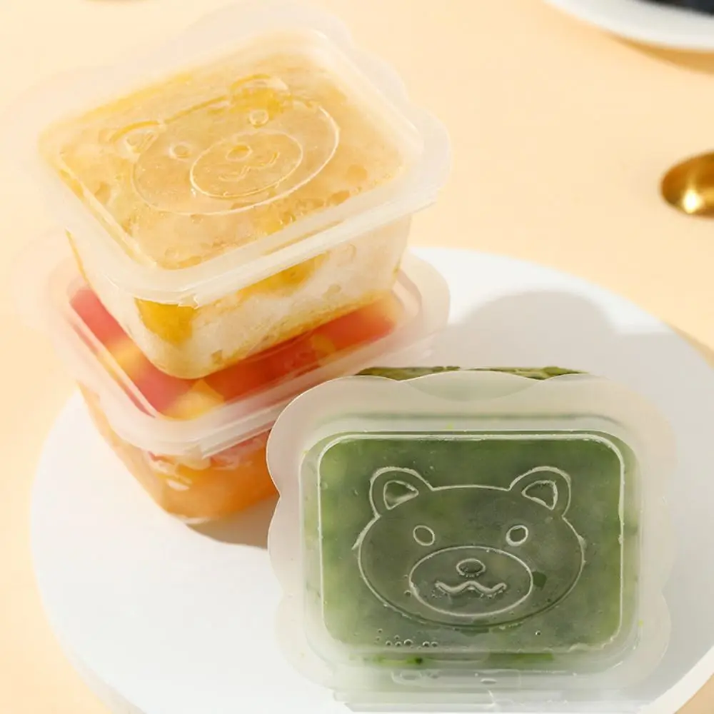 6Pcs/Set Multifunction Plastic Baby Food Supplement Box Freezing Jam Box Food Storage Container 100ml Crisper for Families