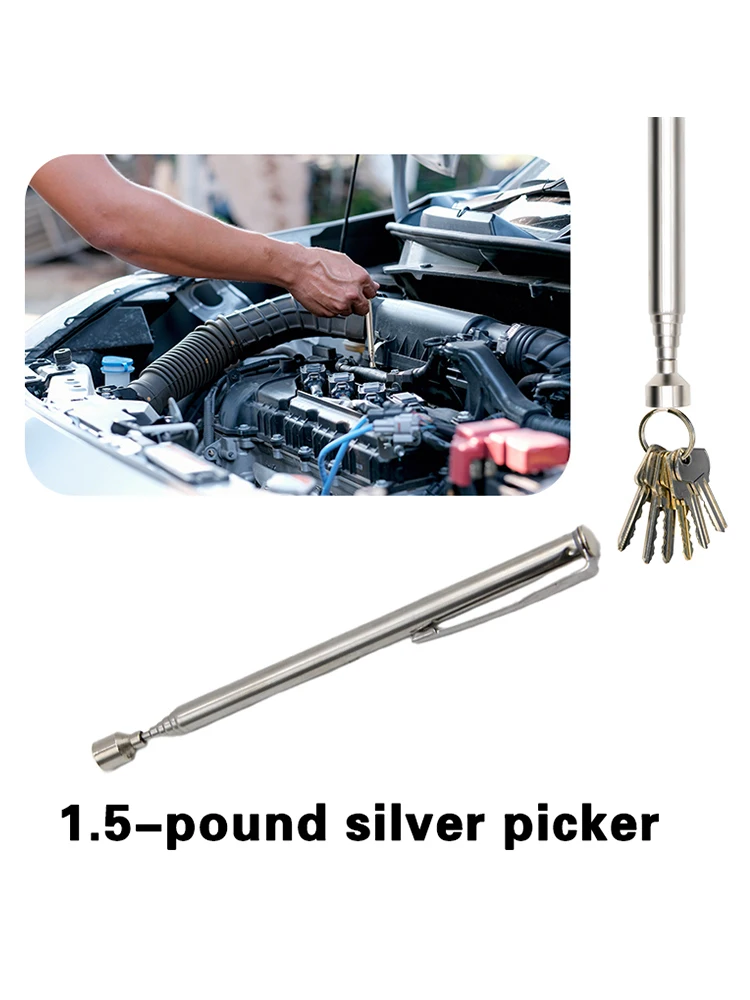 AliExpress Mr Drill Household Portable Magnetic Telescopic Pickup 1.5-pound Silver Iron suction rod Extension Rod Car/Bicycle Repair Assistant Tool