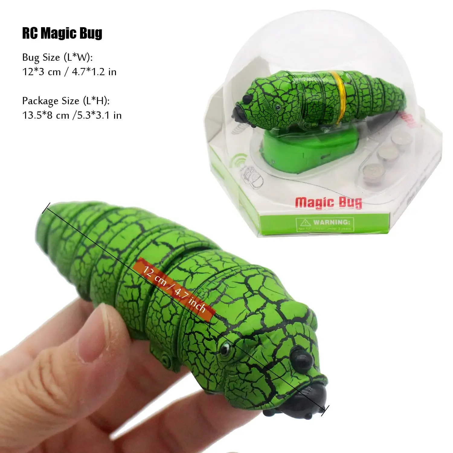 Simulação carpenterworm rc inseto robô animais bonitos worm insetos de controle remoto brinquedos para crianças presentes de natal