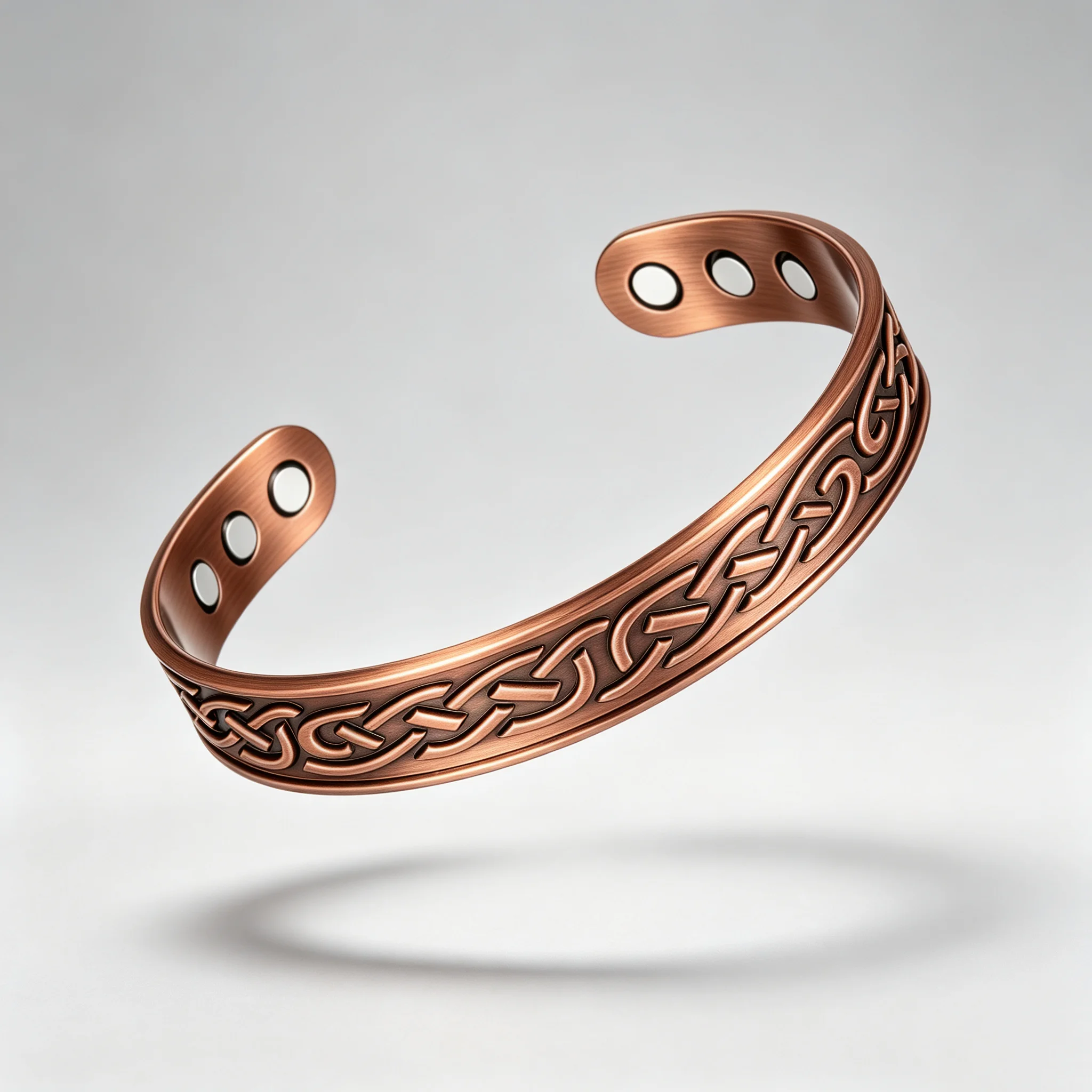 European and American Retro Water Ripple Magnetic Antique Red Copper Popular Opening Adjustable Magnet Energy Bracelet