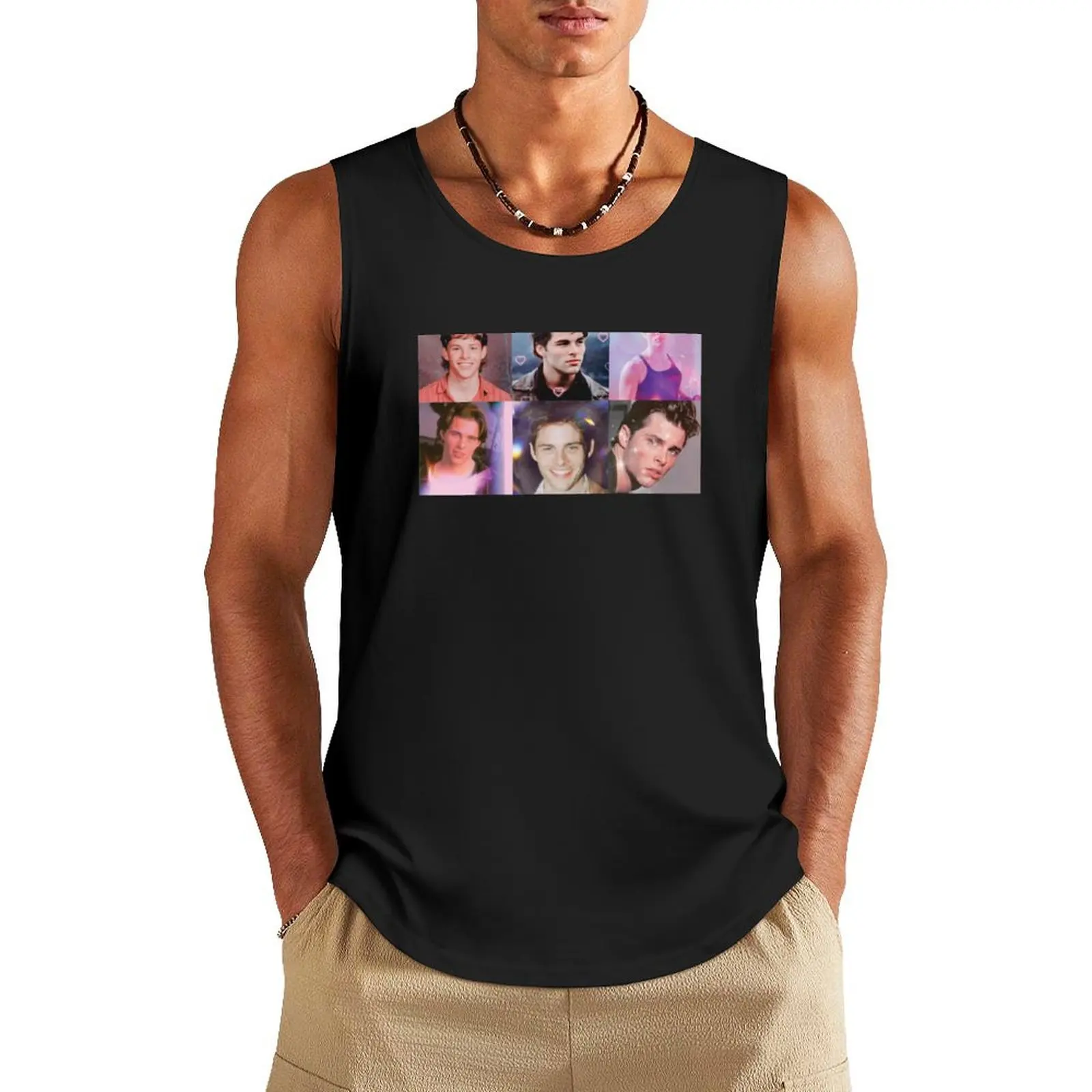 James Marsden Aesthetic Collage Tank Top gym t shirt men Muscle fit running shirt underwear