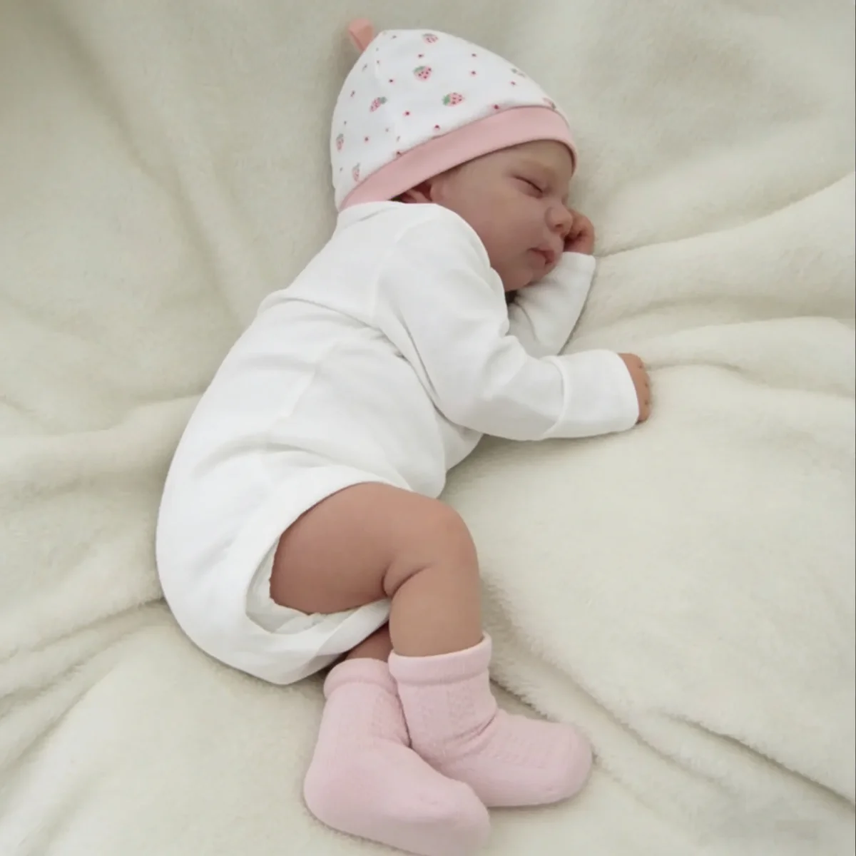 MRB 18 Inch Reborn Baby Doll Pascale Lifelike Newborn Doll Handmade Painted Hair 3D Skin Tone Visible Veins Gift Toy For Girls