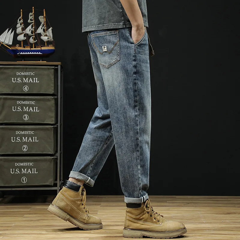 2024 Hot Sell Summer Men Jeans Spring Men Elastic Trendy Harlan Loose Plus Size L-7XL Long Pencil Pants