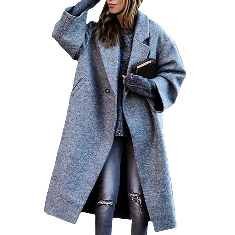 Commuting Jacket Loose Fit Jacket Rose Red Women's Jacket Lapel Neckline Long Sleeve Design Non Stretch Material