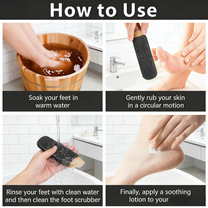 Puimsteen Houten Voetvijl Gereedschap voor het verwijderen van dode huidcellen Dubbelzijdige voetscrubber voor voeten