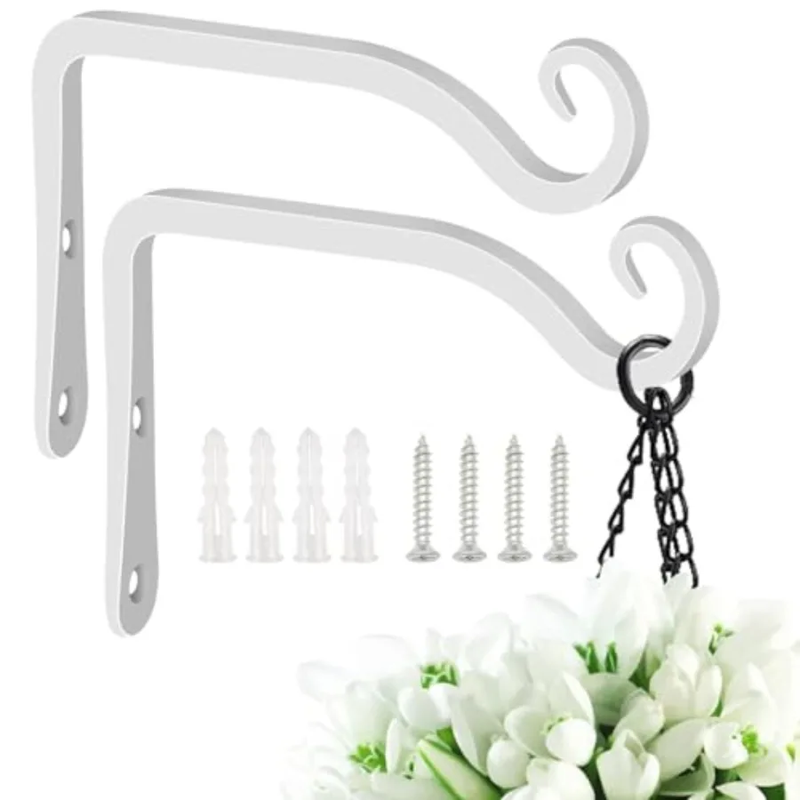 Hand-Forged Hanging Plant Bracket Iron Wall Hook for Hanging Plant, Bird Feeders, Wind Chimes, Flower Baskets, Lanterns, Yoga M