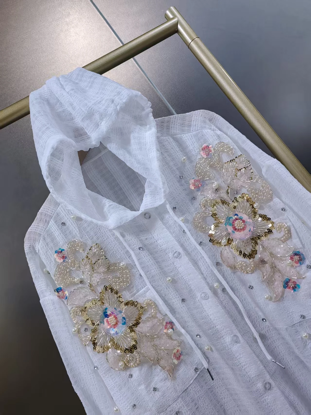 High-end 2025 Spring Summer Luxury Hooded Oversize Shirts Blouses Women's Loose Casual Y2K  Tops Korean Popular Woman Clothing