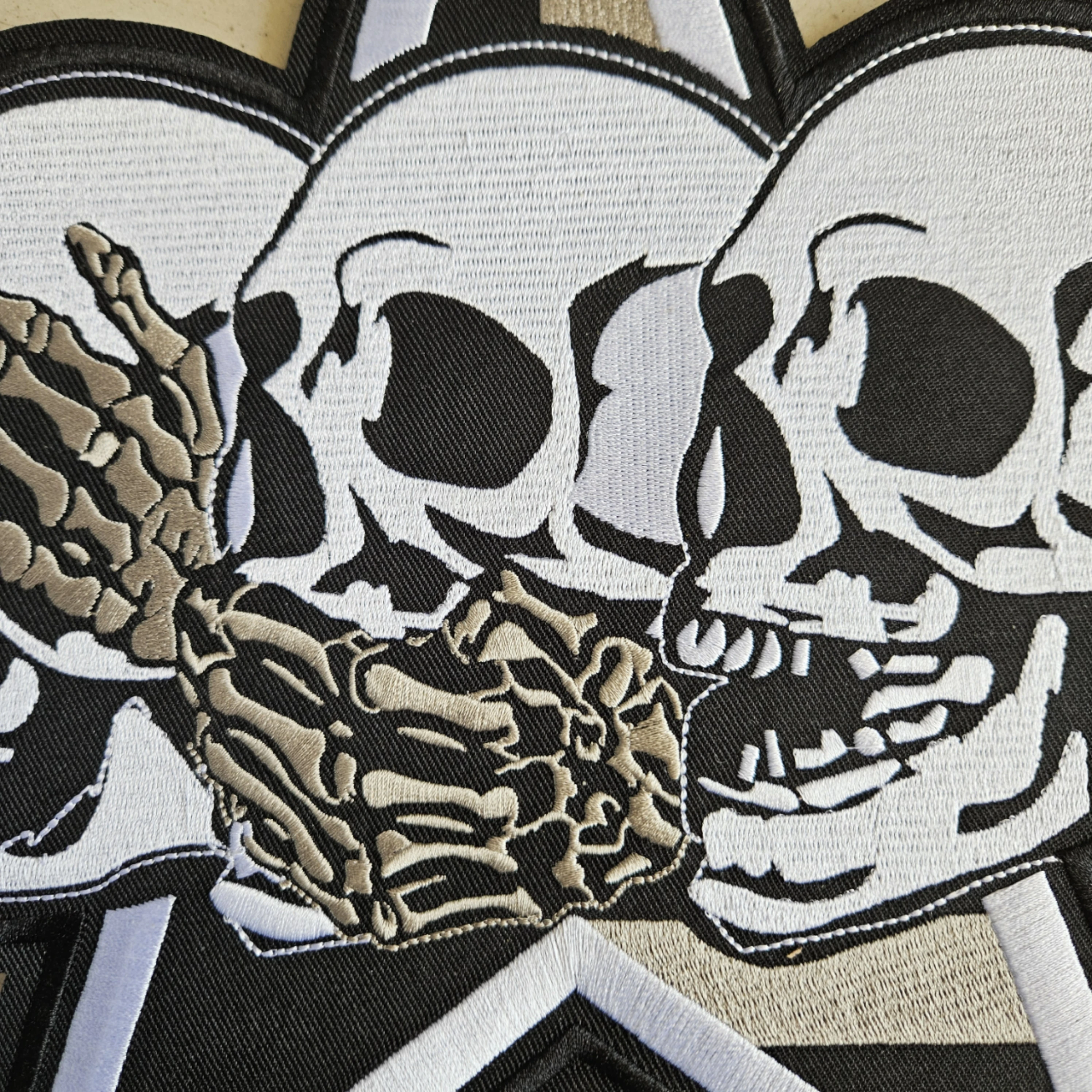 Pas merklogo aan Harley Motor Retro Skull Iron-On Patch DIY naai opstrijkbare badges groot formaat kleding terug patches