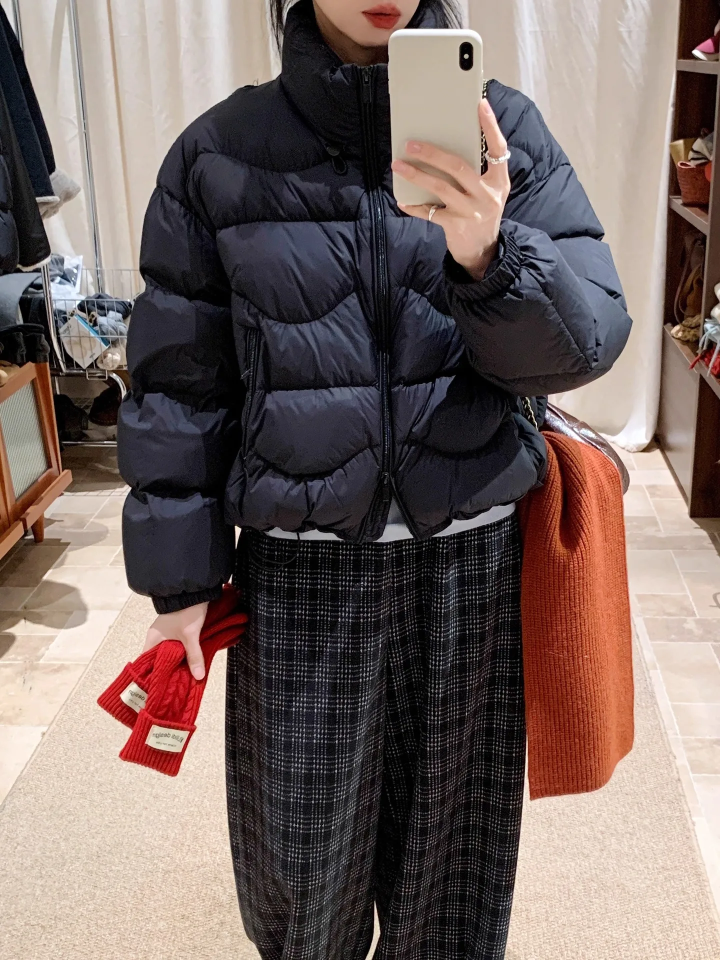 

BRIVIN Корейская короткая утепленная куртка-пуховик для женщин, теплая, приталенная, черная, с воротником-стойкой, для повседневной носки зимой