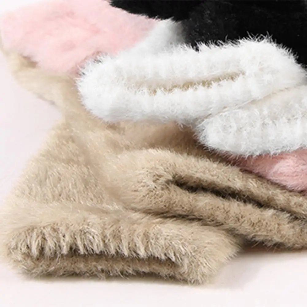 1 Pair Fall Winter Gloves Half Fingers Knitted Faux Fur Arm Warmers Mittens Arm Sleeves Keep Warm Windproof Cycling Arm Covers