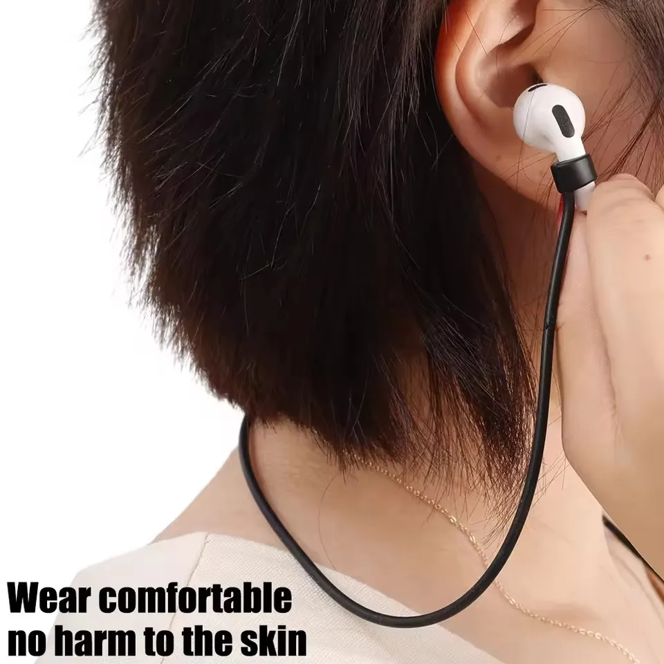 Anti-Lost Silicone Earphone Rope Holder Cable For AirPods 3 2 1 Pro Wireless Bluetooth Headphone Neck Sports Strap Cord String view 2