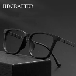 HDCRAFTER Eyewear Frame Men Retro Square Titanium Myopia Reading Eyeglasses Optical Prescription Glasses Frame For Women
