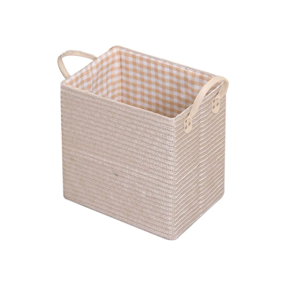 

Foldable Woven Storage Basket with Handle Handmade Storage Box Creative Large Capacity Sorting Box Miscellaneous Items