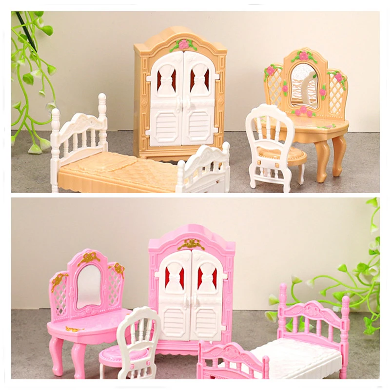 

1:12 Dollhouse Mini Simulation Wardrobe Dresser Closet Storage For Bedroom Furniture Set Doll House Model Decor Accessories