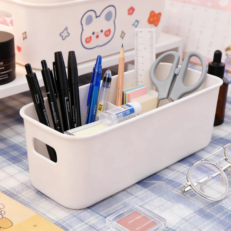 

Набор из 12 штук: Штабелируемые пластиковые контейнеры для хранения с ручками — многофункциональные корзины для офисов, дома и гардеробов