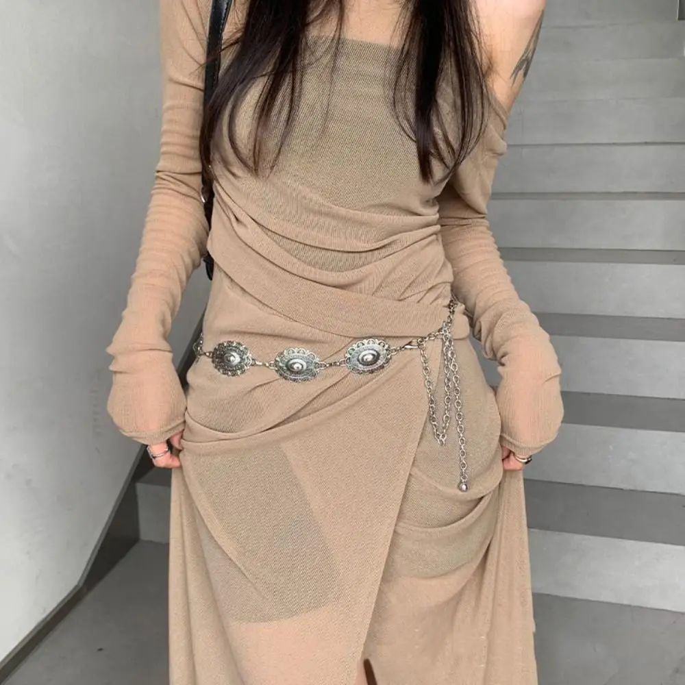 

Elegant Adjustable Vintage Waist Chain Dress Decor All-match Metal Waist Belt Y2K Ethnic Style Retro Waistband Outdoor