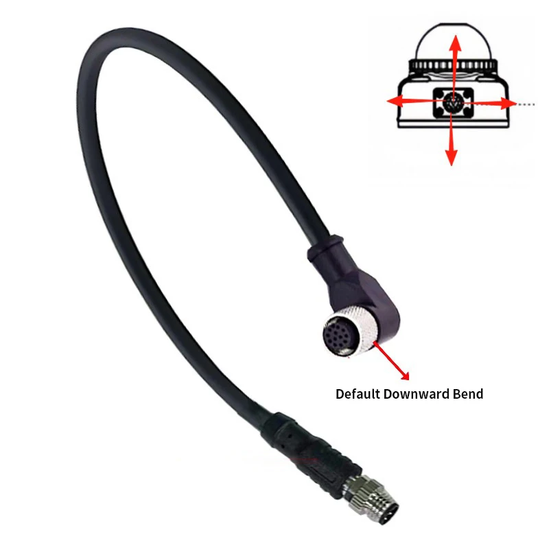 M8 to M12 Aviation Plug Wire Compatible with DJI Mid360 LiDAR Connect the UTAC Robot Dog GO2 6Pin M8 to M12 Elbow Connector Wire