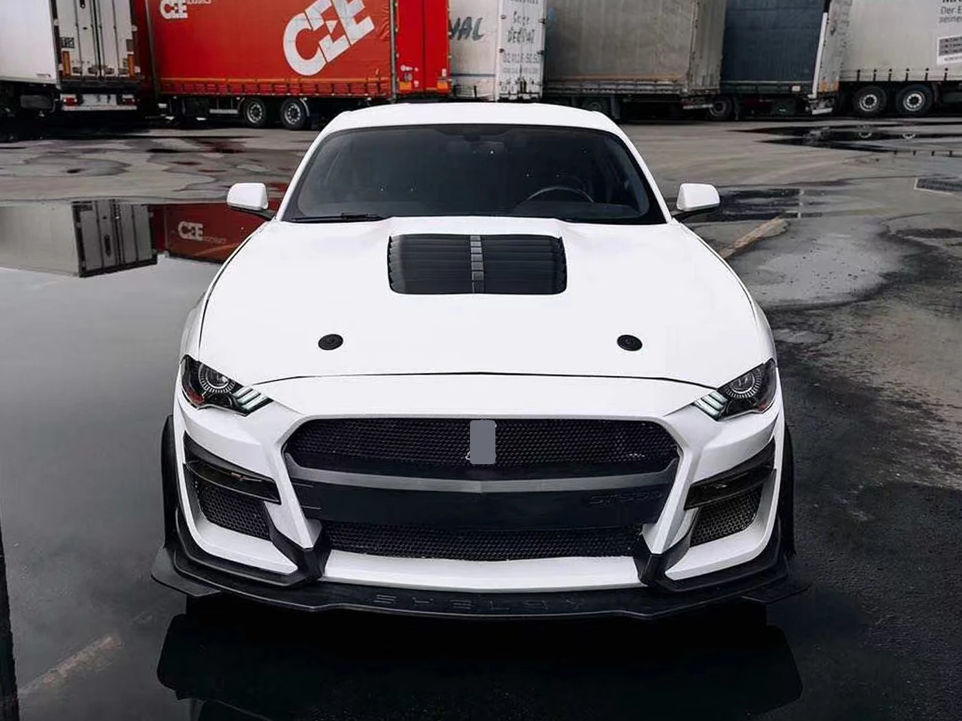 المصد الأمامي GT500 نمط الصفائح المعدنية ختم هود غطاء المحرك هود الألومنيوم لموستانج 2018-2022 طقم الجسم #2