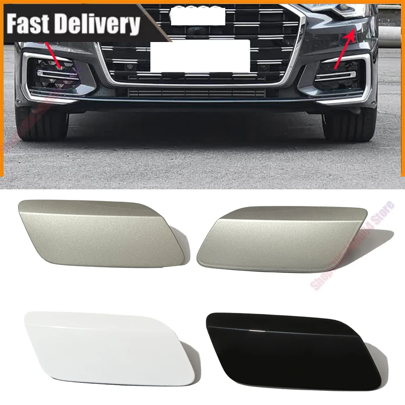 For 19-25 Audi A6 C8 Front Bumper Headlight Spray Gun Cover Spray Gun Cover Cleaning Decorative Cover 4KD 955 275 4KD 955 276