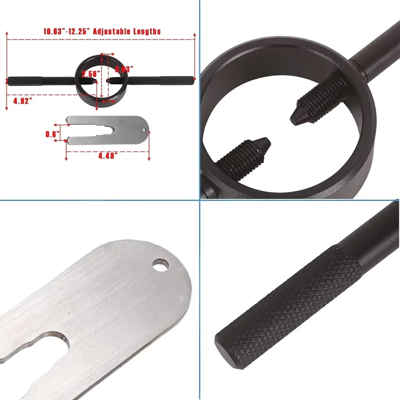 Motorcycle Fork Service Tool Kit Fork Oil Level Tool + Fork Spring Compressor  +Damper Rod Bleed Tool + Cleaning Towel