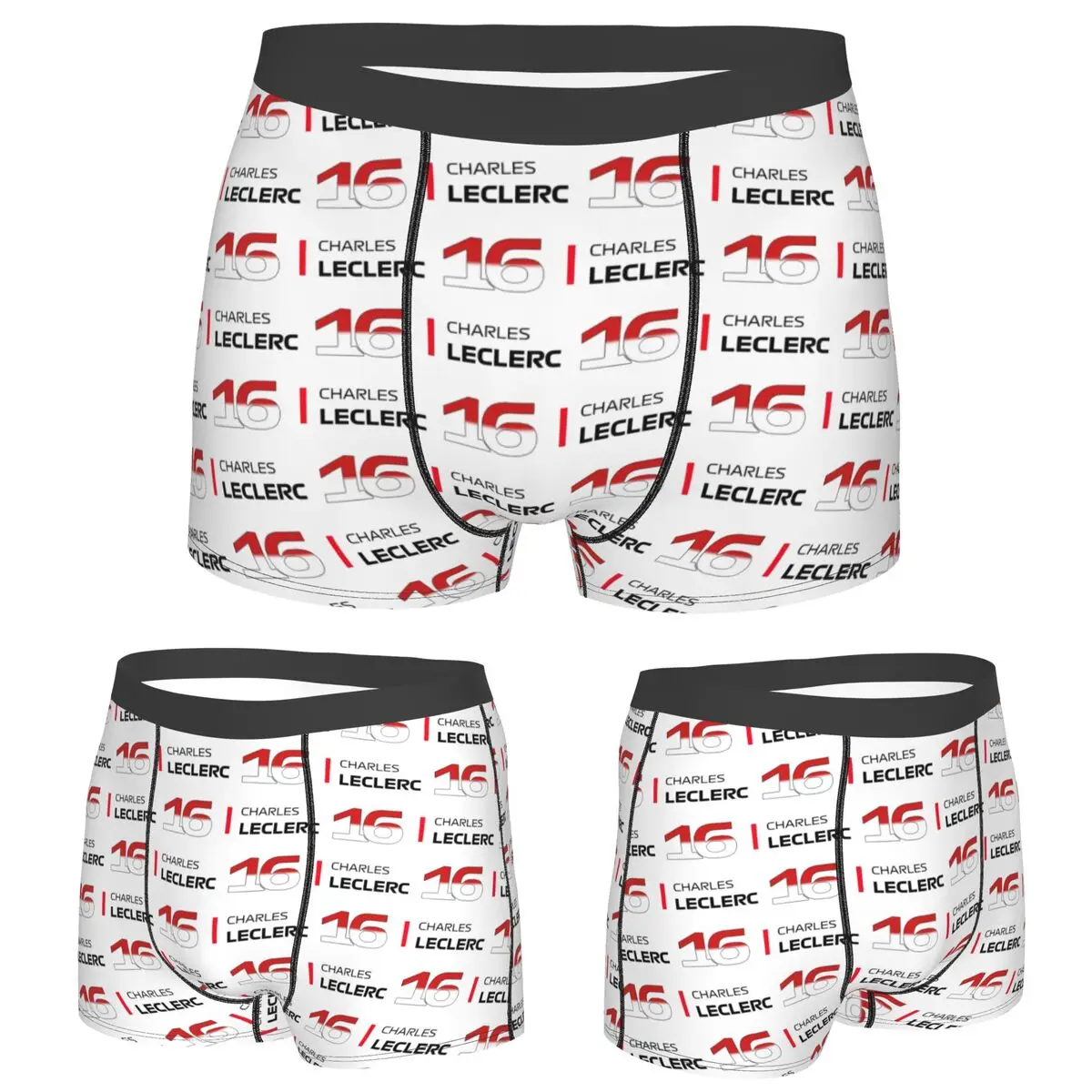 

Boxer Underpants Shorts Charles Leclerc F1 Panties Men Breathable Underwear for Homme Man Boyfriend Gift
