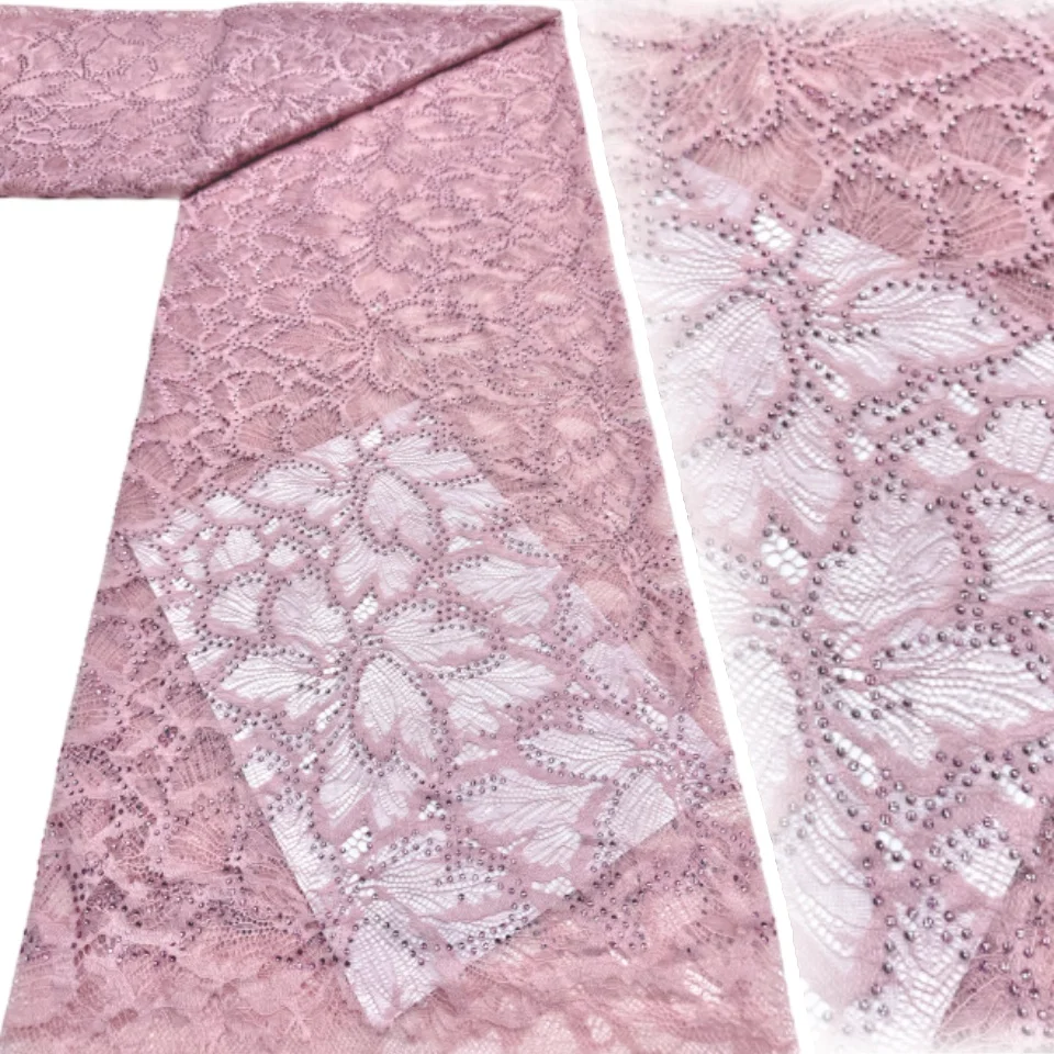 Latest African French Sequins Net Lace Chantilly 2026 High Quality Glass Drill Stone Lace for Women Wedding Party Dresses 3113