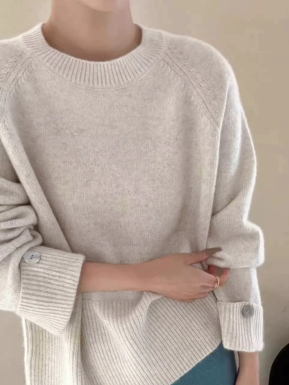 Faionable Oversized Long Sve round Ne Pullover Knitwear for Women Vintage Sle Loose Lazy Trendy Winter Top