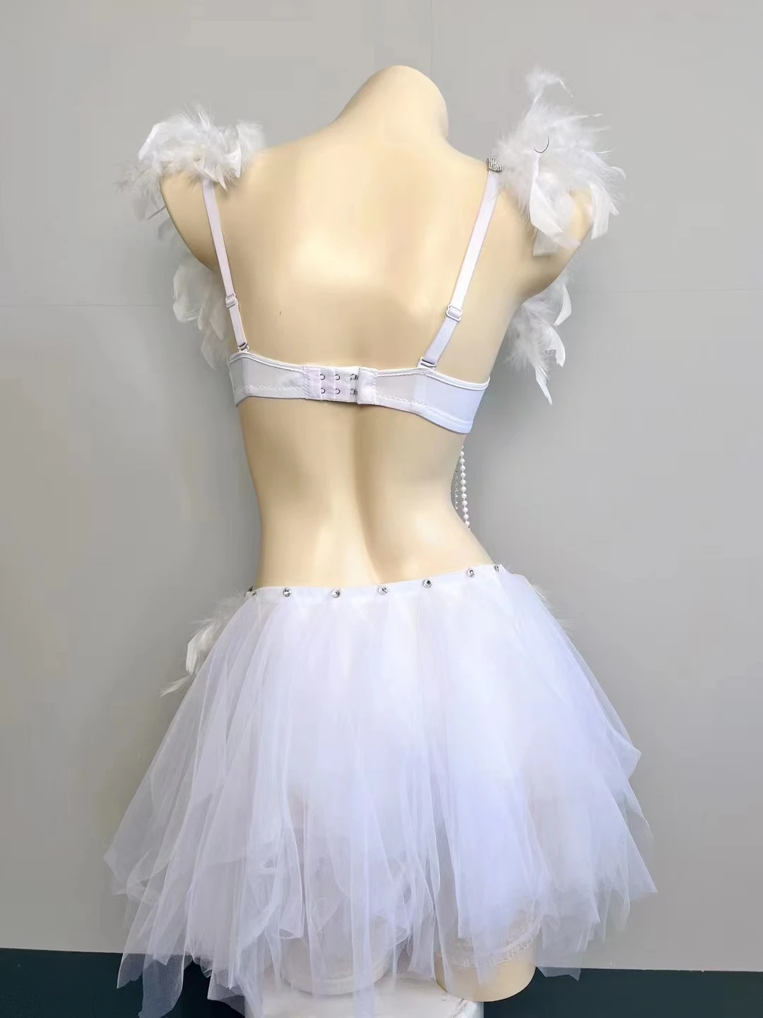 Sexy Nachtclub Paaldansen Kralen Bikini Set Vrouwen DJ Gogo Danser Club Party Show Stadium Slijtage Rave Festival Kleding 2-delig