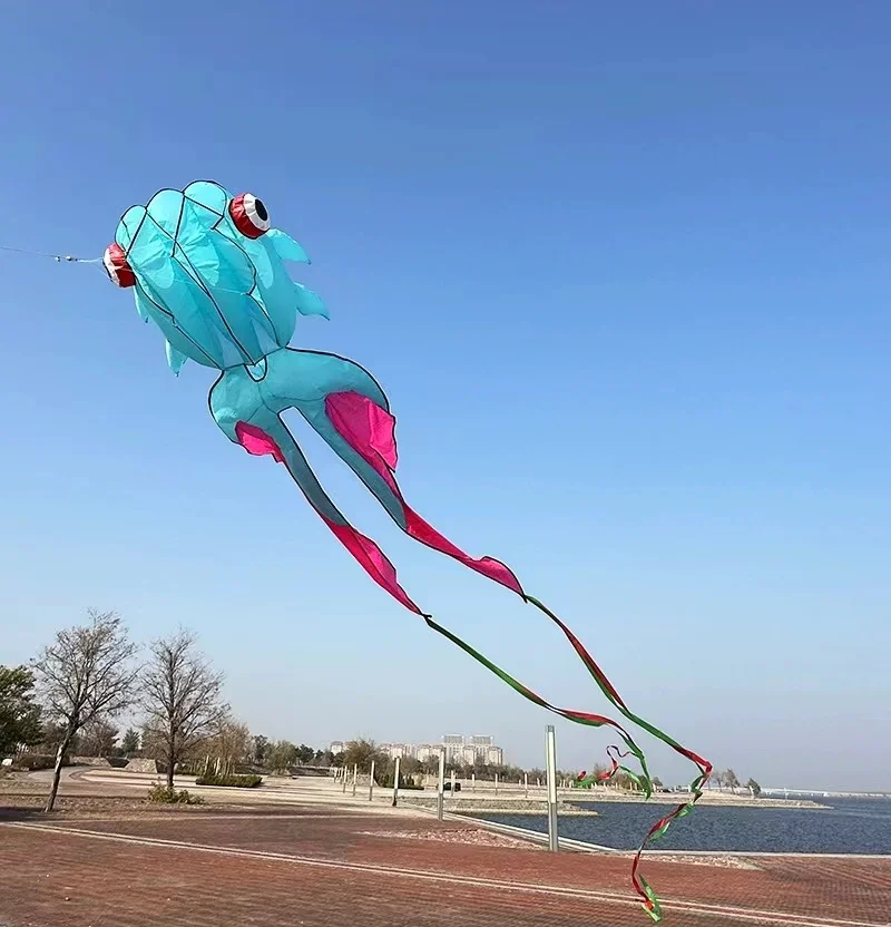 13.5m fish kites flying toys for kids kites string line cometas playa juego infantil exterior tissus infrared toy outdoor game